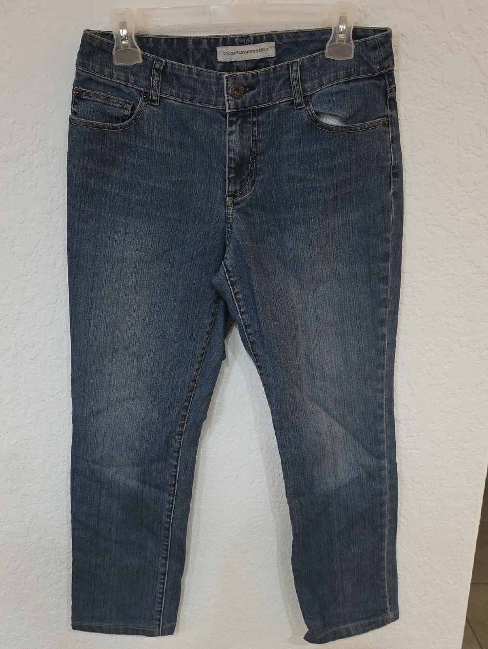 Chico's Platinum Straight Leg Blue Jeans Size 4